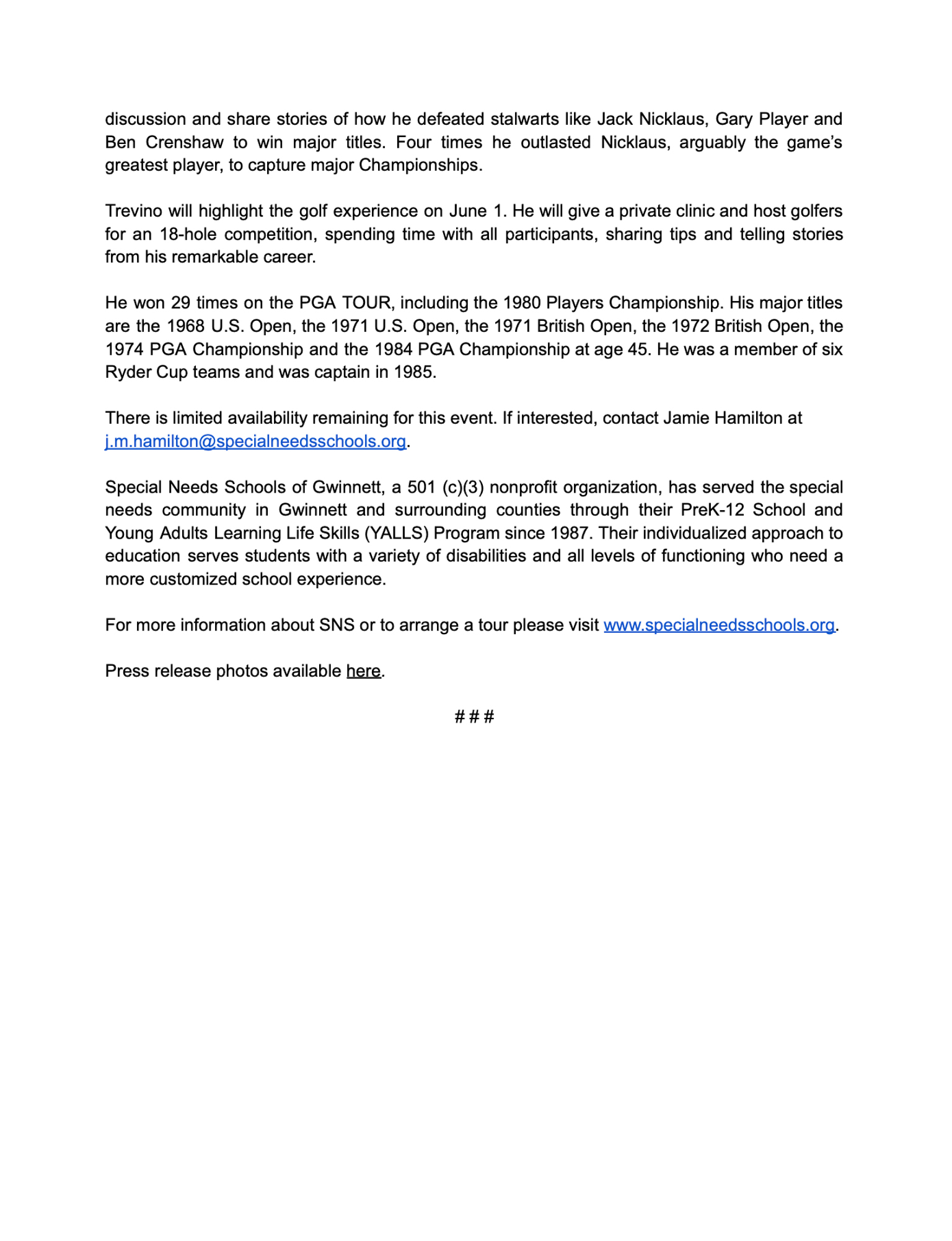 Press release page two