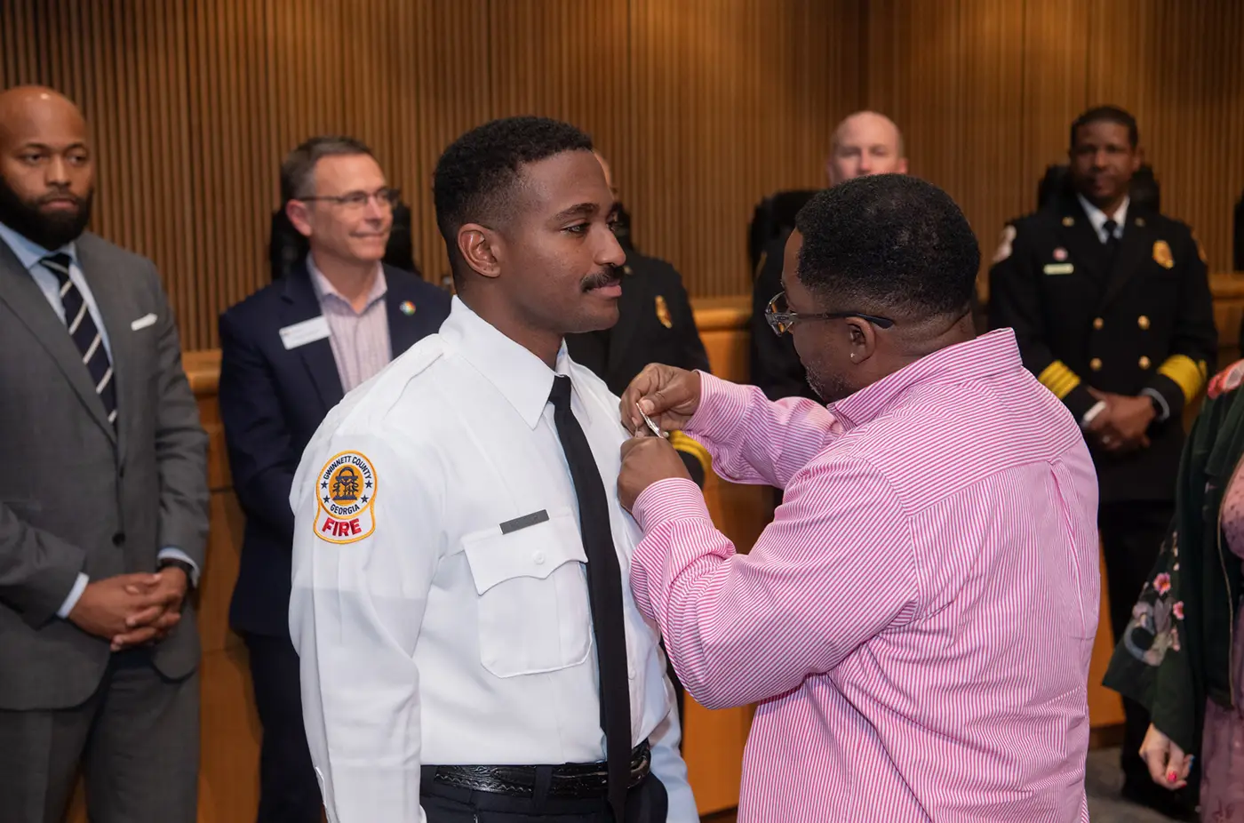 Fire department graduates during ceremony